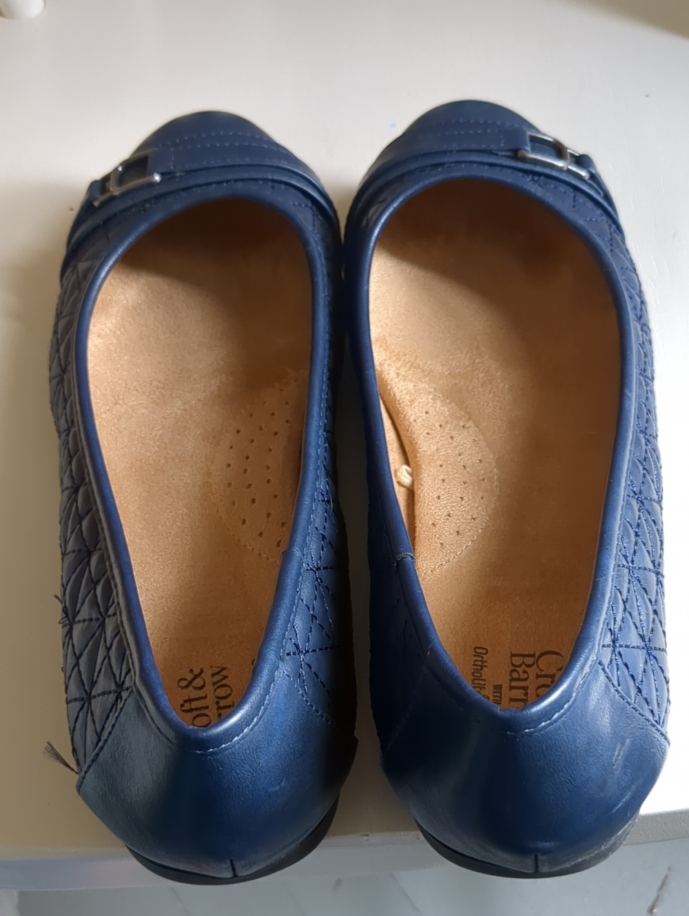 Croft & Barrow Quilted Navy Ballet Flats with Buckle Accent. Size 8.5 Wide. - Picture 5 of 5